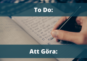 To do list, Swedish words for To Do, att göra